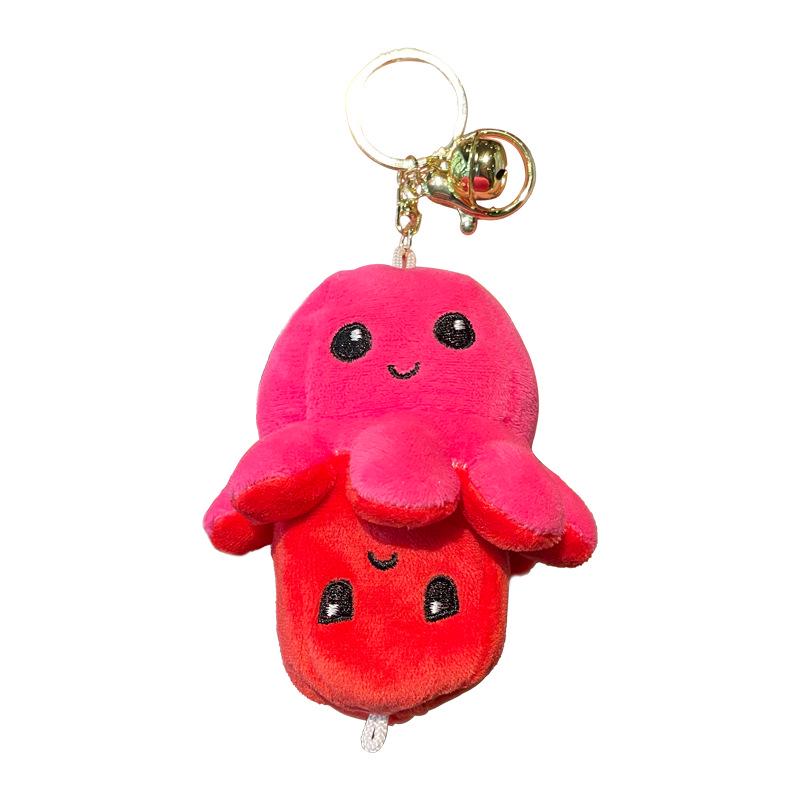 Octopus Cartoon Plush Keychain - Cute Backpack Ornament