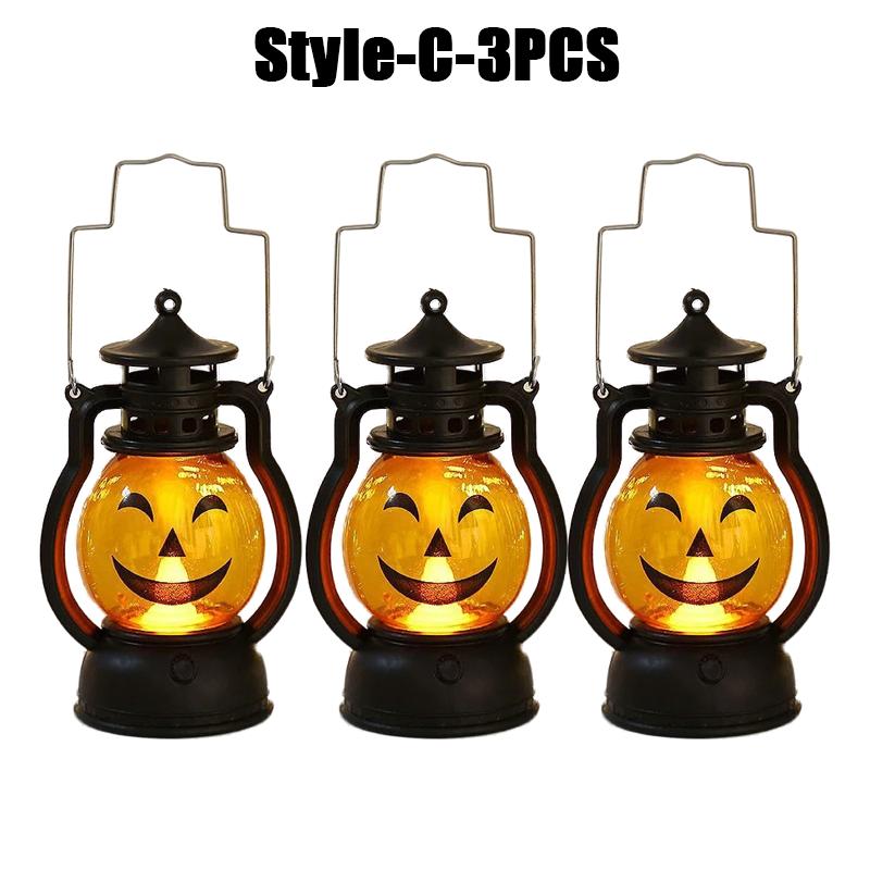 Halloween Pumpkin Lantern Skull Head Decor Pony Light Bar Party Prop for Spooky Atmosphere Celebration Decoration