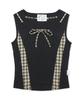 RuNaKi'Hu' Wxt083 Musubi Check Color Block Sleeveless (Black)