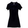 Spring Summer Women's Versatile Polo Bodycon Dress with Slit - Sweet & Spicy Slim Fit