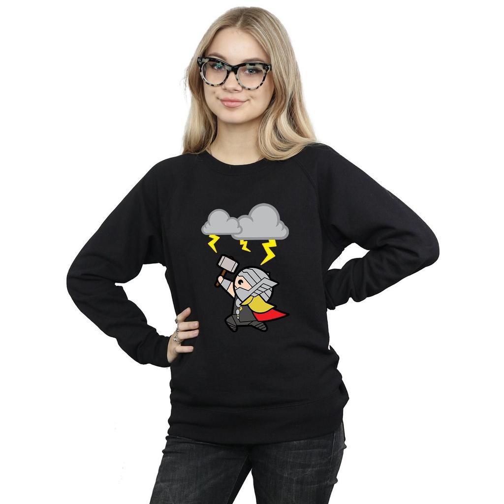 Marvel Womens/Ladies Kawaii Thor God Of Thunder Sweatshirt