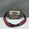 [Pre-Owned] GG Supreme Reversible Tiger Head Magnetic Closure Shoulder Canvas And Leather Trim Crossbody Bag Small - Excellent #D5HVR