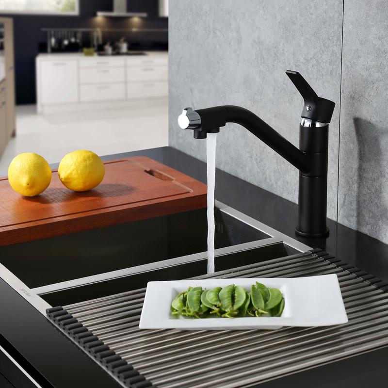 Kitchen Faucet Tri Flow Reverse Osmosis 3 Way Drink RO Water Tap High Quality Wholesale 360 Swivel Chrome Or Matte Black