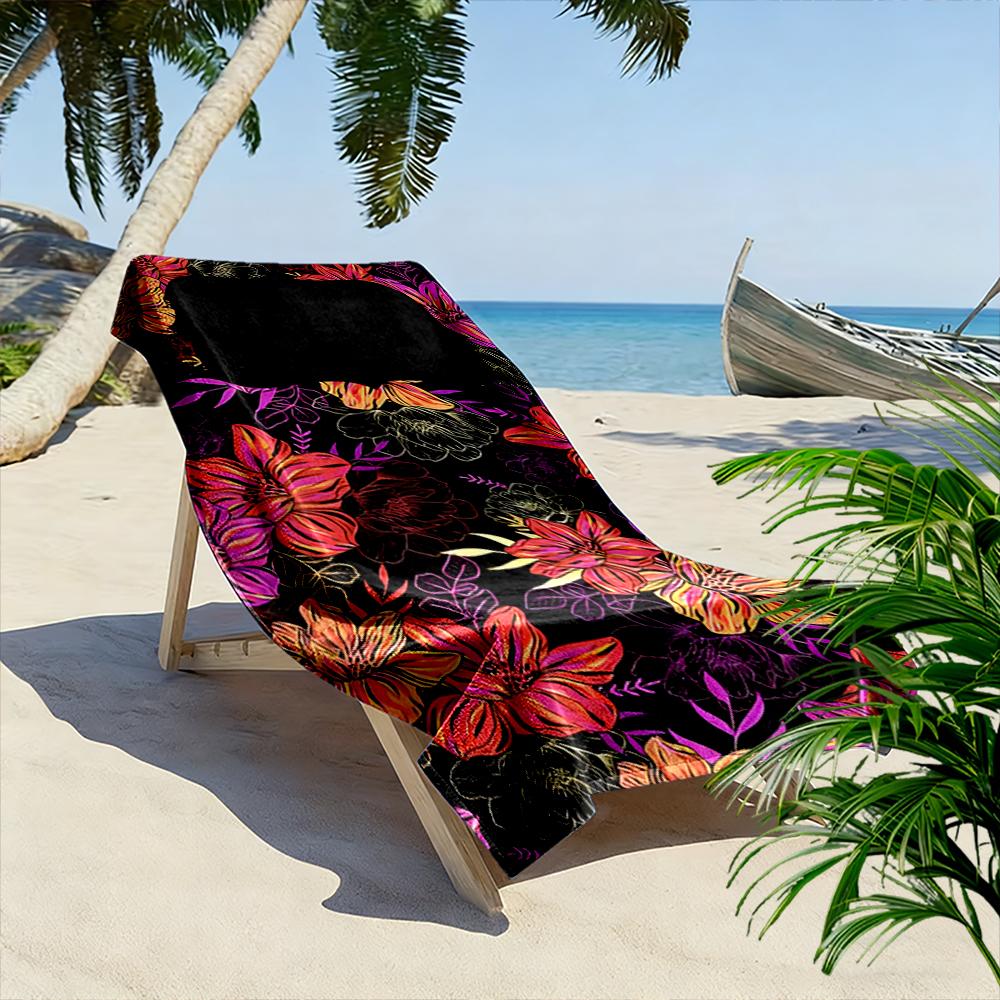 Colorful Tropical Floral Pattern Beach towel quick-drying for travel outdoor sports jogging beach and swimming
