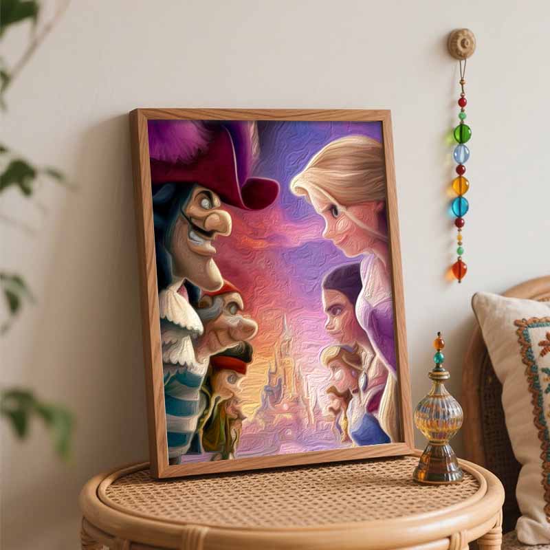 Disney DIY Oil Painting Art Painting Kit Rapunzel Hook Home Wall Decor Handmade Gift Disney Princess Characters Canvas Painting Poster Art