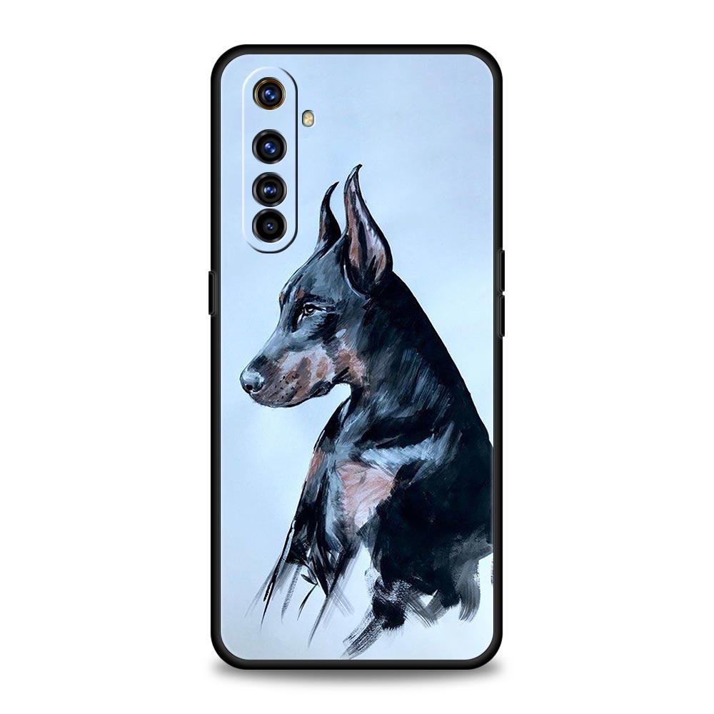 Doberman Dog Case For Realme C67 C63 C55 C53 C35 C25 C21 GT 2 3 5 6 10 11 12 13 Pro Plus 5G Soft TPU Phone Cover Fundas Capa Bag