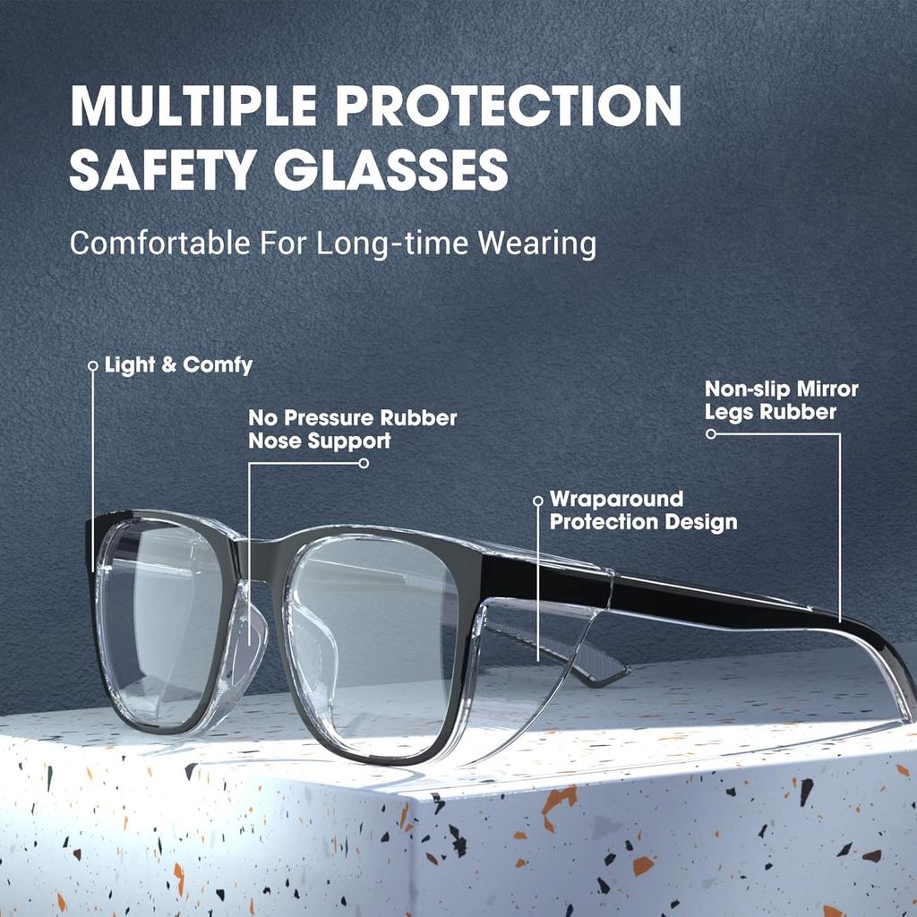 Safety Glasses Anti-Fog Eye Protection Blue Light Blocking Glasses for Women Men