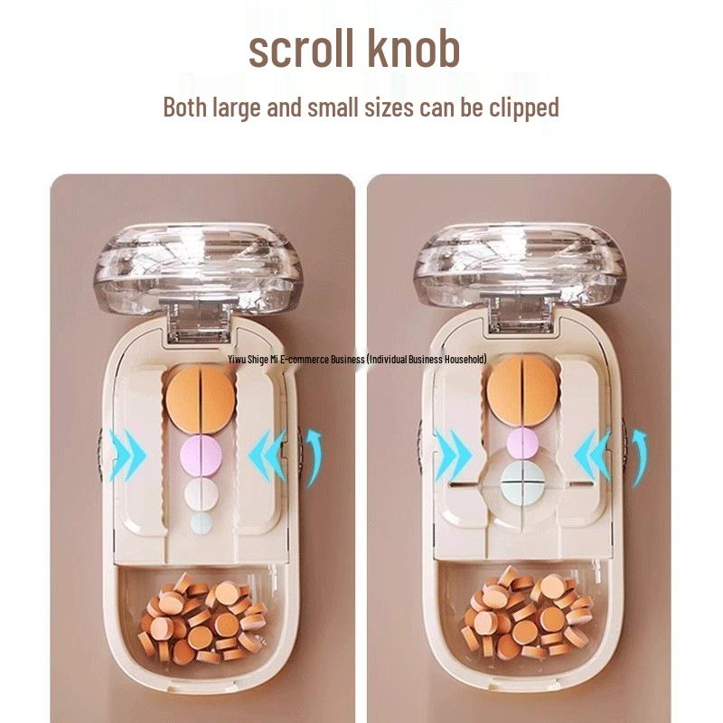 Portable Travel Pill Cutter: Splits Pills Into Halves or Quarters