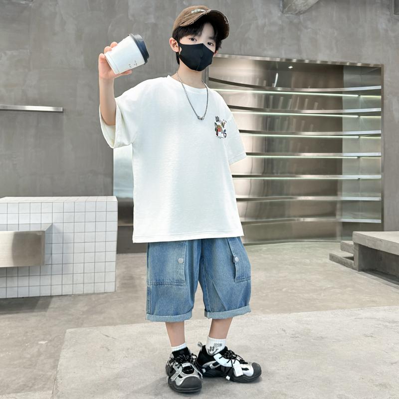 Boys' Summer Outfit Short-Sleeved T-Shirt Set