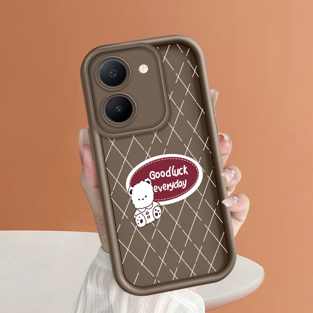 Soft Silicone Square Ladders Cartoon Pattern Full Cover Camera Protection Shockproof Case for iPhone Infinix Tecno Vivo