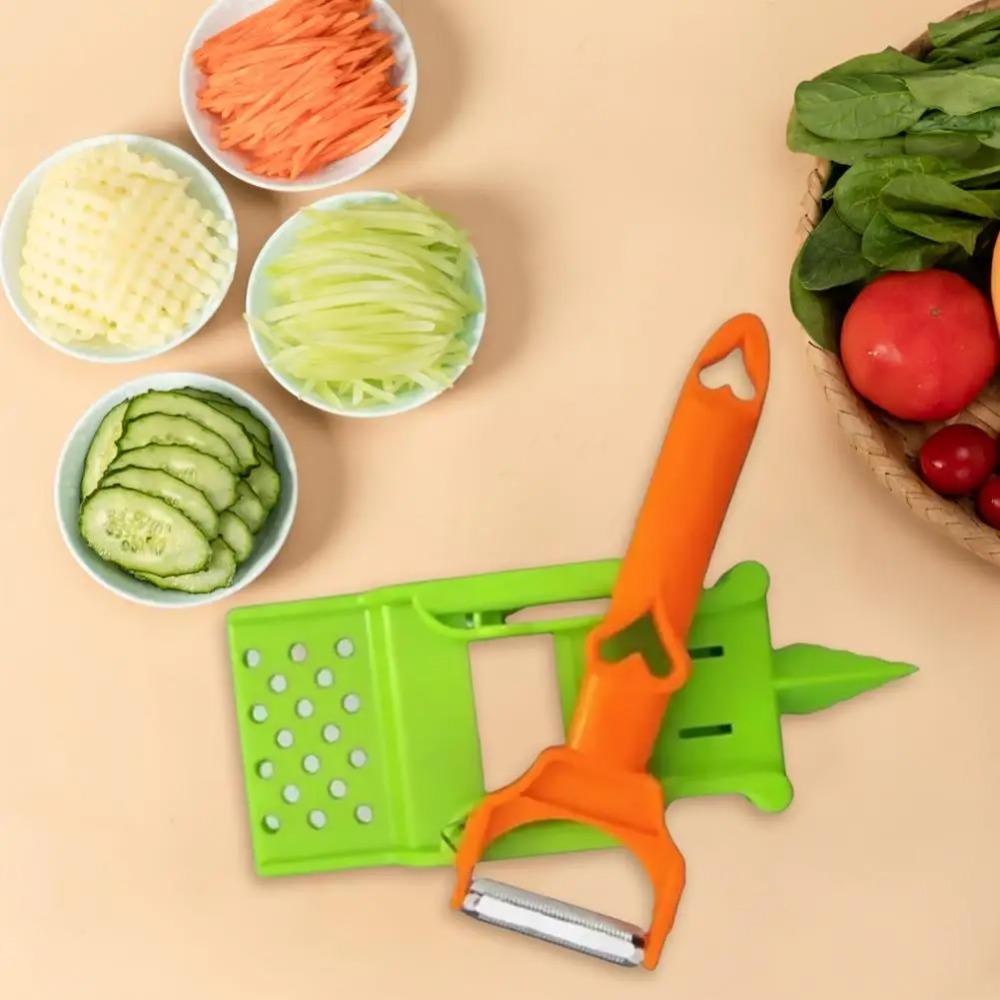 Multifuncional Peeler with Grating Plate Portable Stainless Steel Potato Slicer Fruits Vegetables Chopper for Home Kitchen