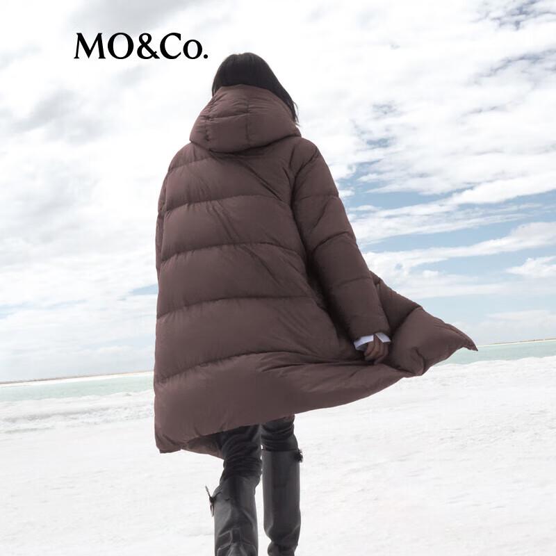 MO&Co. Women's Waterproof Detachable Hood Long Down Jacket