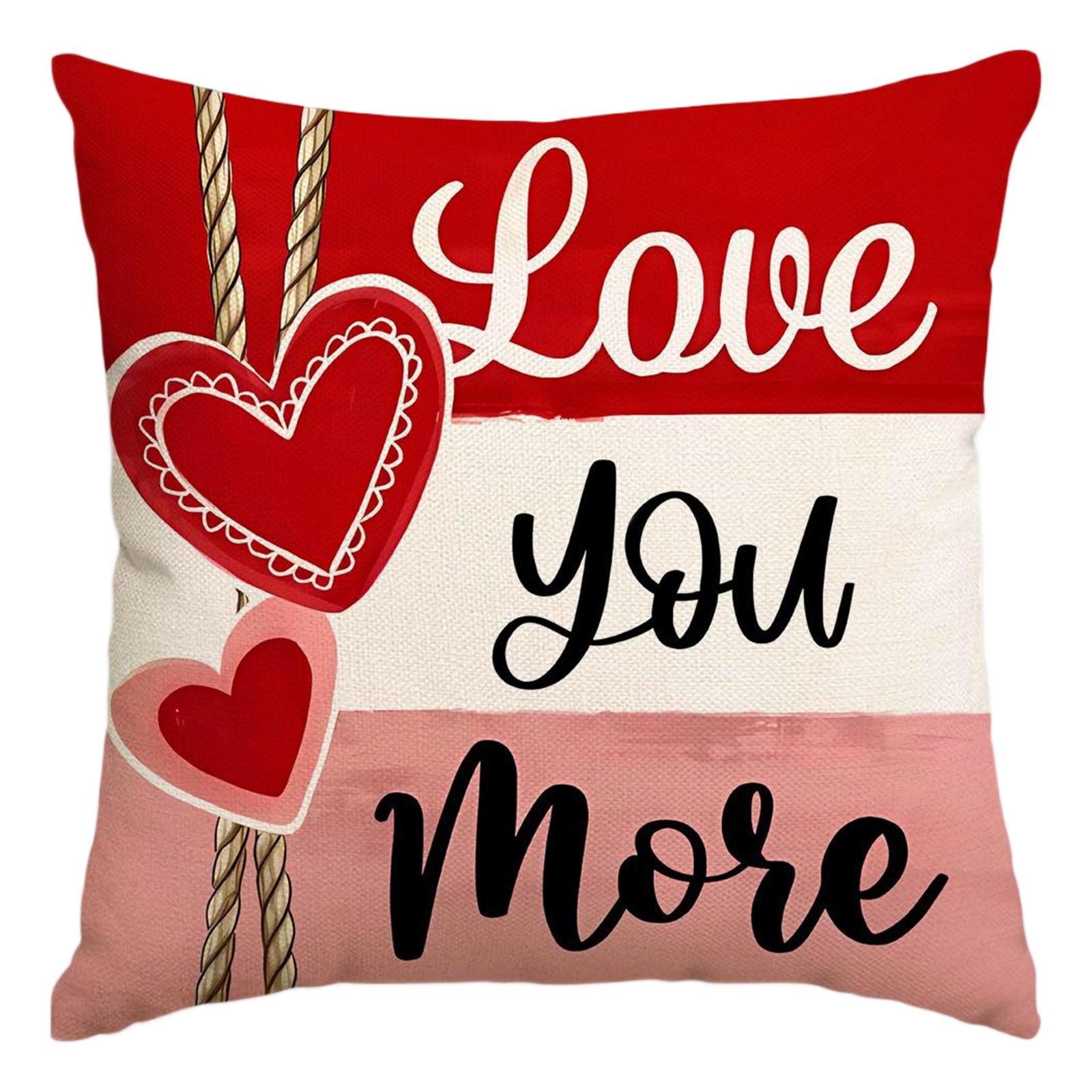 

Valentine s Day Decor Pillowcases , Love Heart Printed Cushion Covers For Sofa/Bed,Red Black Pillow Cases For Home Decoration One Size