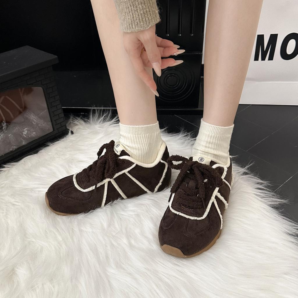 thick-soled velvet Forrest Gump shoes, German training shoes, women's 2025 new autumn and winter board shoes