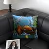 Federa per Cuscino G-Grizzly e L-Lemming Lino Naturale Tessuto Biologico Stampa Double-Sided Divano Decorazione Casa Regalo Federa