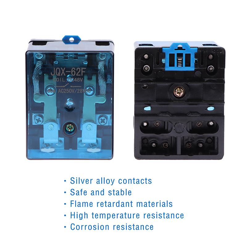 

Срібний контакт Jqx-62F 2Z 80A/120A Потужне реле Dc12V Dc24V Dc48V Ac110V Ac220V