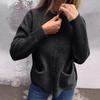 Women's Fashionable Solid Color Long Sleeved Stand Up Collar Zipper Loose Pocket Jacket Casual Jacket