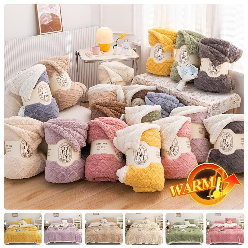 Cheap Bedspread For Bed Plush Velvet Warm Bed Cover Soft Blanket Soild Color Blanket Winter Home Decoration Sofa Bed Cover Home