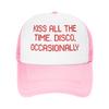 Kiss All The Time Disco Occasionally Mesh Sun Hats  Unisex Print Trucker Hat Spring Fashion Kpop Rock Baseball Caps