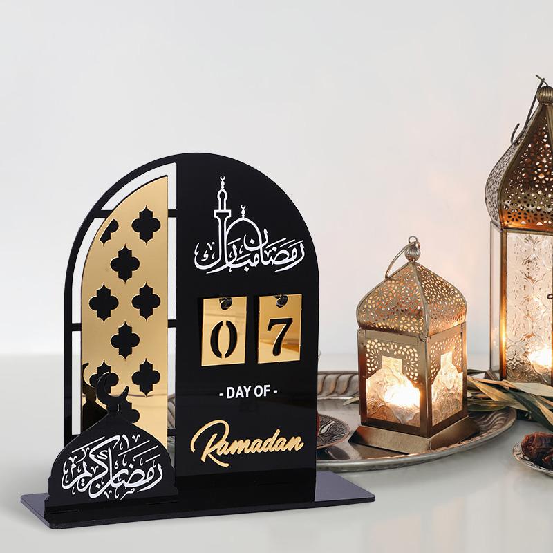 2025 Ramadan Advent Calendar Acrylic Countdown Calendar Islamic Muslim Festival Party Gifts Eid Mubarak Home Decoration Ornament