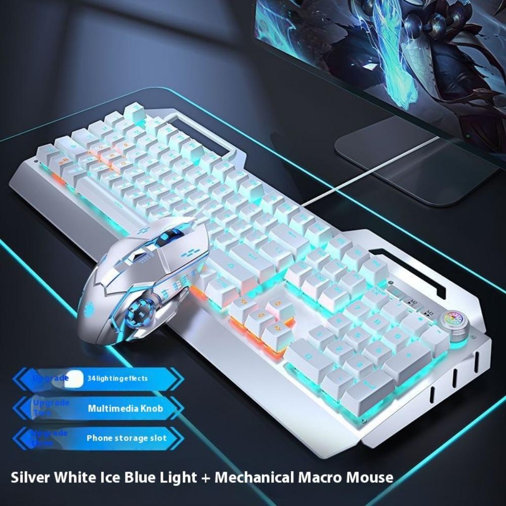 Mechanical Keyboard, Wired Mouse Set, Game Computer, E-sports, Green Axis, Wireless Keyboard and Mouse Special