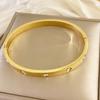 Women's Starry Sky Titanium Steel Bracelet: Fashionable, Simple, Diamond-Studded Nail Bangle, High-End Versatile Jewelry