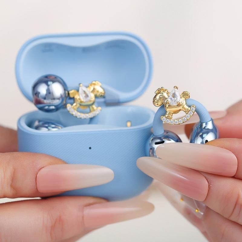 Elegant Horse Shaped Ear Clip Attachment For FreeClip 1 2 Earbuds Enhancer Coppers Zircons Embellishment