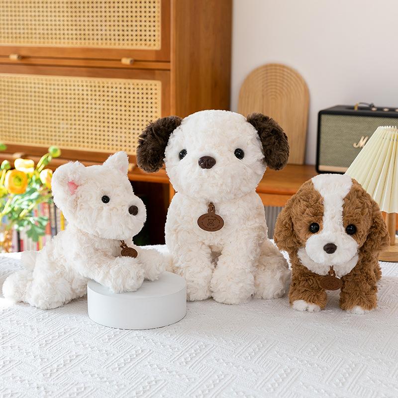 Lie Posture Tag Puppy Plush Toy Cute Chihuahua Dog Children Sleeping Pillow Rag Doll