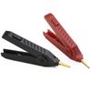 2 PCS For Alligator Clip Kelvin Copper Gold Plate LCR Test Clip Black + Red