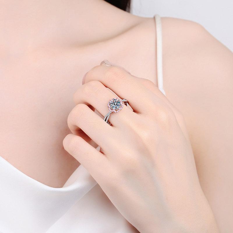 GRA Certified Moissanite Wedding Ring Set S925 Sterling Silver D Color VVS1 Bridal Ring Set for Women Luxury Anniversary Gift