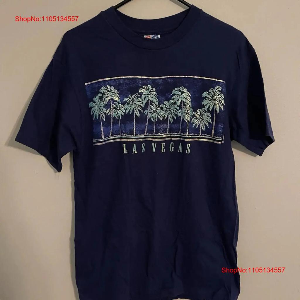 Vintage Las Vegas Nevada Made in USA Purple Palm Tree T Shirt Adult Medium vintage Washed Comfortable Casual Slightly