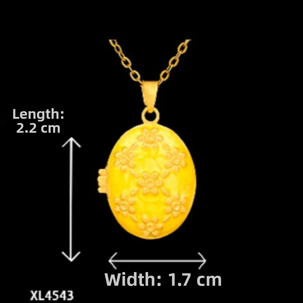 Titanium Steel Photo Locket Pendant Necklace Non-Fading Vintage Enamel Necklace For Women
