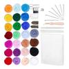 Needle Felting Kit 25 Colors Wool Fluffy Soft Eco Friendly Easy Operation Felting Kit for Craft DIY