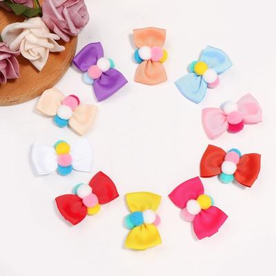 Handgjorda små söta mjuka färgglada hårbollar Hårnålar Barn sött hår Mode rosett Hårnålar Barn Baby Girl's Hair Accessoarer
