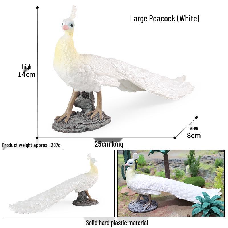 Wild Animal Simulation: Flying Parrot & Peacock Model Toy Ornament for Kids