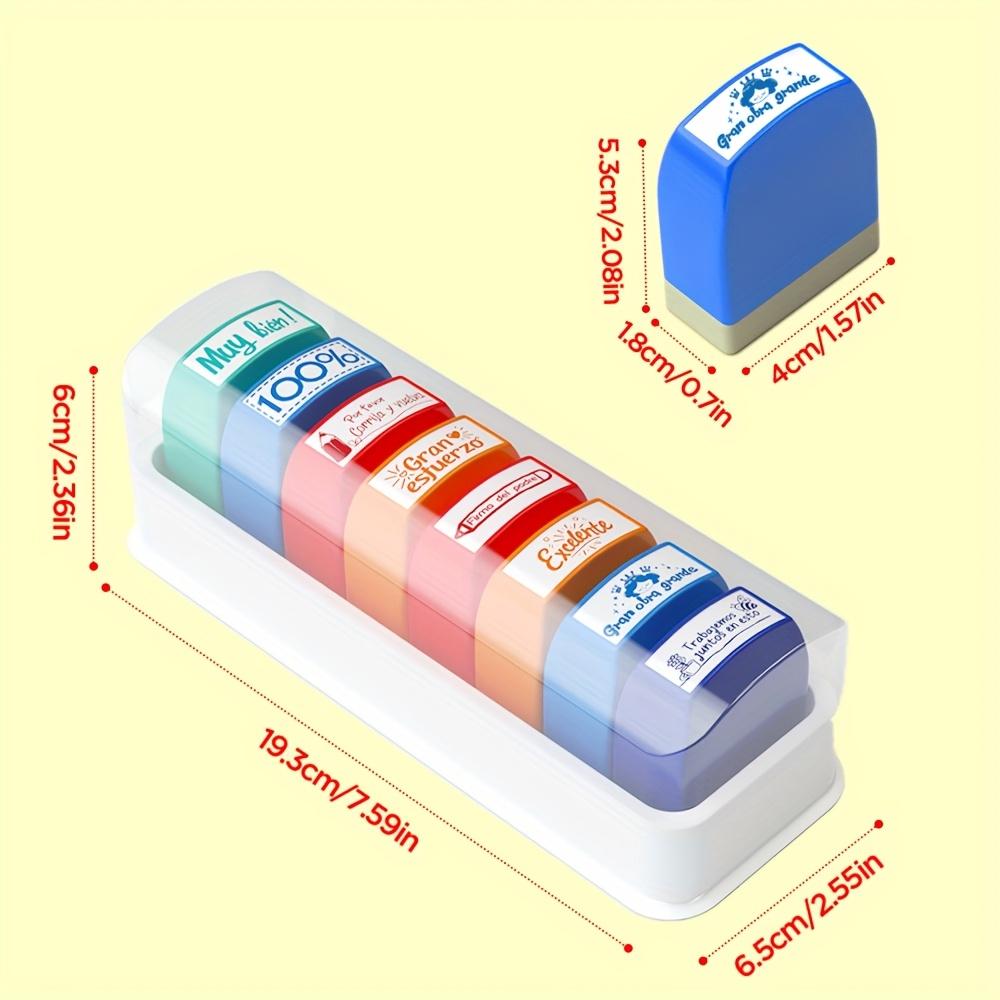 

1 Set Of Efficient Square Teacher Stamp Plastic Material With Storage Tray For Homework Review