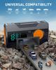 Portable 12V Jump Starter with Air Compressor, LED Light, Tire Inflator for Gas/Diesel Cars
