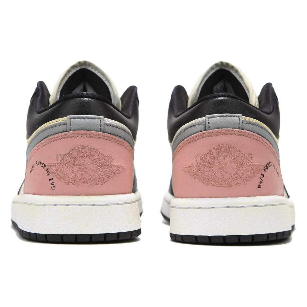 Jordan Air Jordan 1 Low Slip Resistant Abrasion Resistant Low top Vintage Basketball Shoes Women's Black Pink DC0774-101(Team24-)
