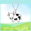 Adorable Cow Hollow Design Rhinestone Pendant Necklace For Stylish Women And Men