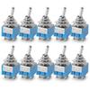 10PCS ON-OFF-ON / ON-ON Miniature Toggle Switches Mini MTS-102 103 202 203 Power Button Switch 3pin 6pin