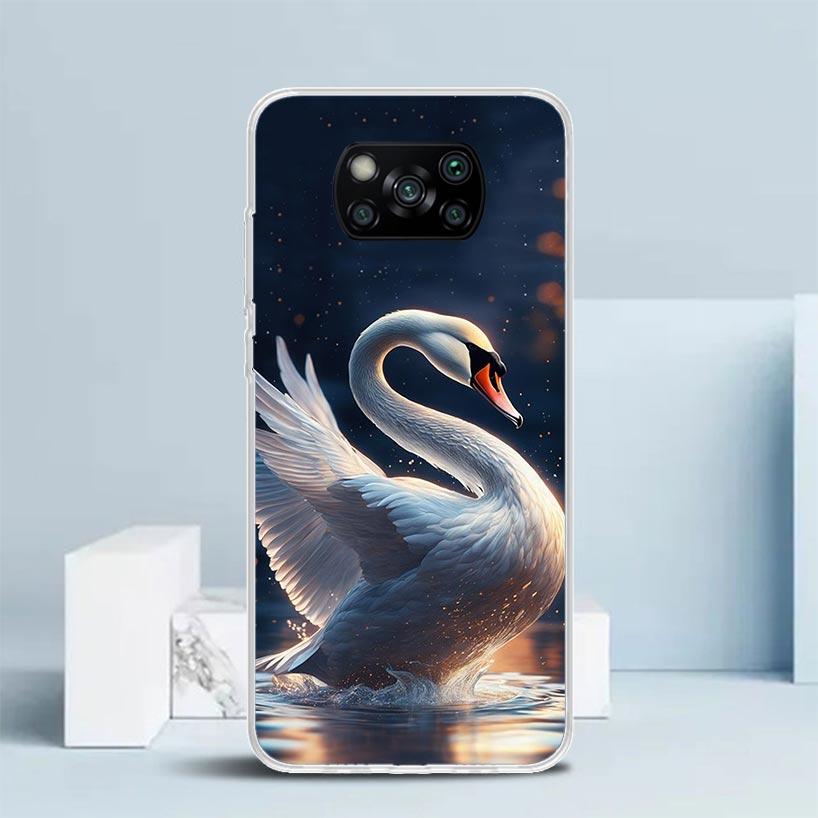 Black Swan Noble Phone Case For Xiaomi Poco F7 Ultra X5 X6 X7 Pro M7 Redmi 15C 15 13C 13 12C 12 10C 10 10A 9 9C 9A 9T Cover Poco