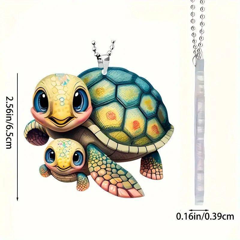 Noua serie de țestoase plate din acril pandantiv mașină Crăciun Crăciun Pom de Crăciun Ornamente decorative Decorațiuni pentru casă de Crăciun