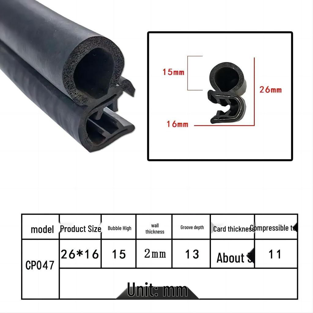 High-Temperature Resistant U-Shaped Rubber Sealing Strip for Dustproofing Electrical Cabinets and Car Doors