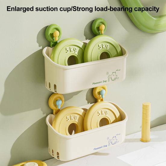 Bathroom Storage Rack with Suction Cup Large Capacity Strong Load-bearing