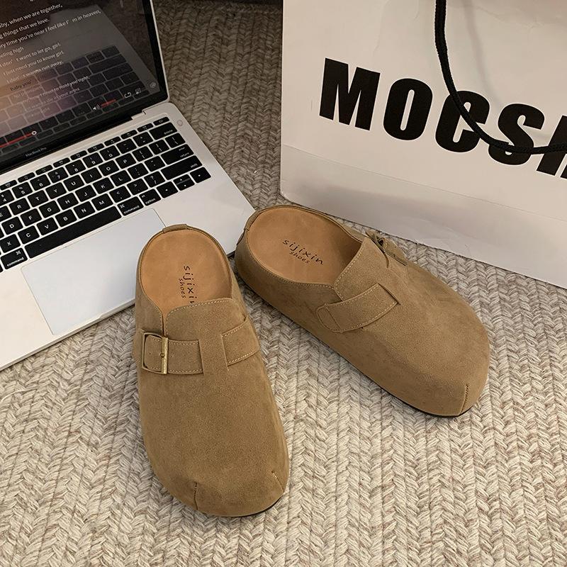 

Весенние бокен на платформе, ленивые туфли на одном педале, сумка с головой, полушлепанцы, женские одинарные туфли с внутренней танкеткой 40 хаки