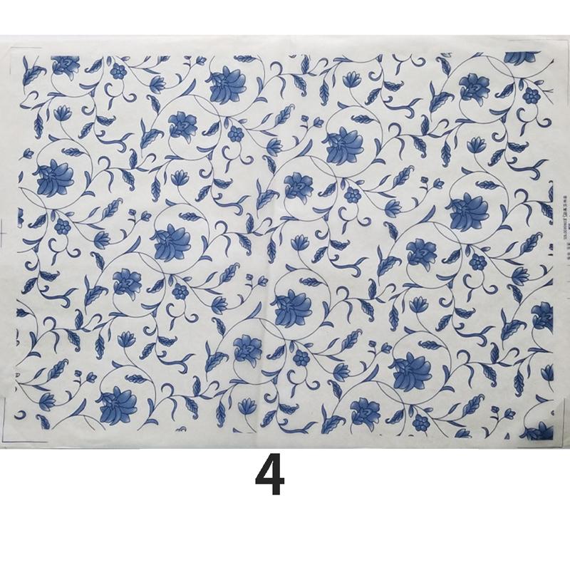 Keramik Keramik Ton Transferpapier Glasur Unterglasur Blumenpapier Blau