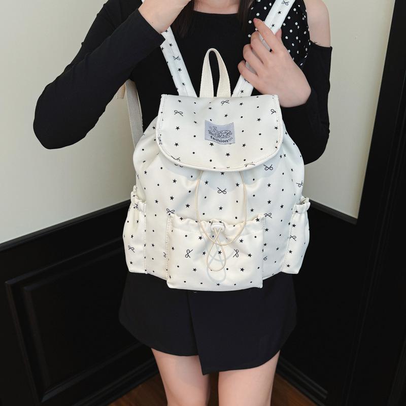 Schulrucksack Koreanische Version Nische Schleife Polka-Dot-Rucksack College-Stil Freizeitreisen Große Kapazität Schüler Schulranzen