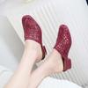 Outside Hollow Medium Heel Women's Slippers and Ladies Sandals On Beach Slides Casual Original Low Price Cheap Liquidation Shoes