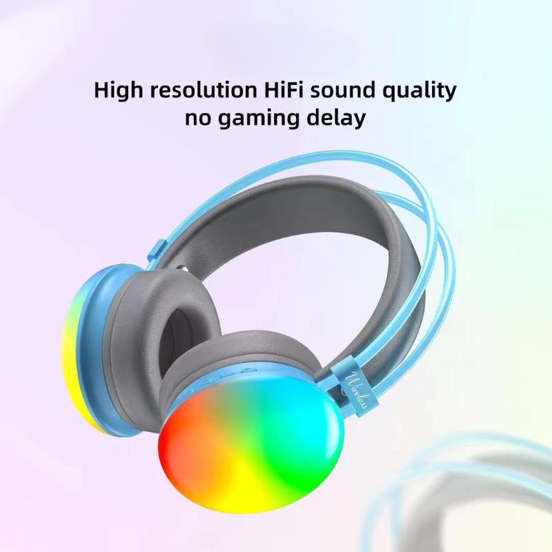 Head-mounted Colorful Bluetooth Headset Long Battery Life Heavy Bass Colorful Sports Game