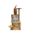 Wooden small apartment multi-cat space capsule semi-round cat climbing frame cat scratching column four seasons integrated cat toy simple